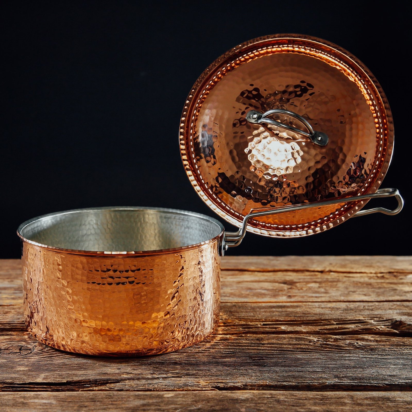 Copper Sauce Pot with Lid. 2.5 quart - Image 2